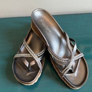 Cristina Francini Pewter Sandals